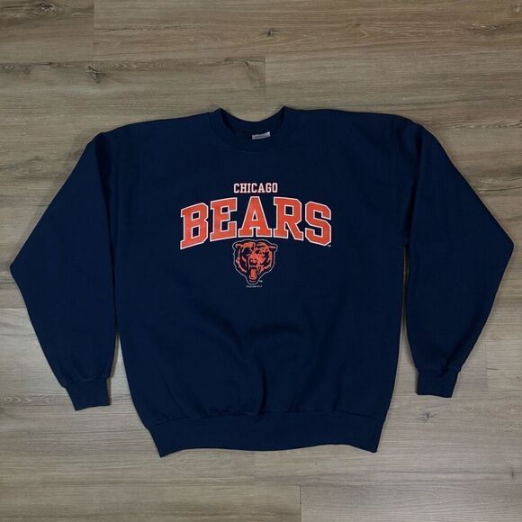 Vintage 1999 Chicago Bears Crewneck Sweatshirt Size XL Blue Orange NFL Football - Picture 3 of 6
